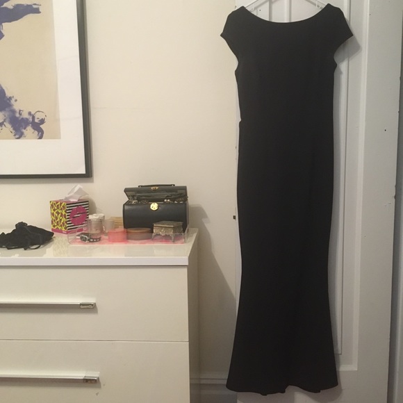 Katie May navy formal dress low back with knot - Picture 2 of 8